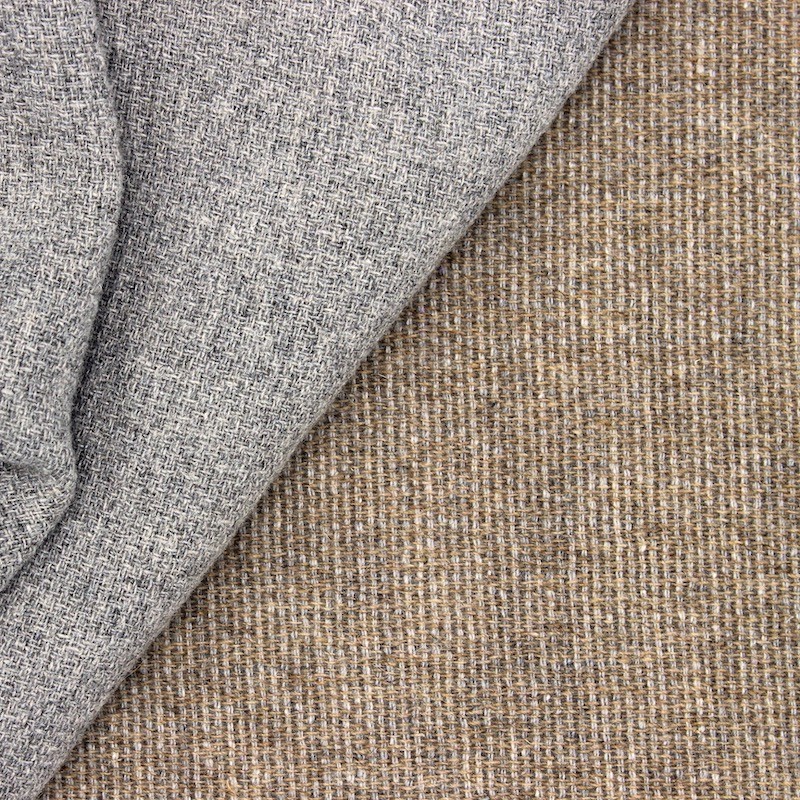 Wool fabric - beige and grey
