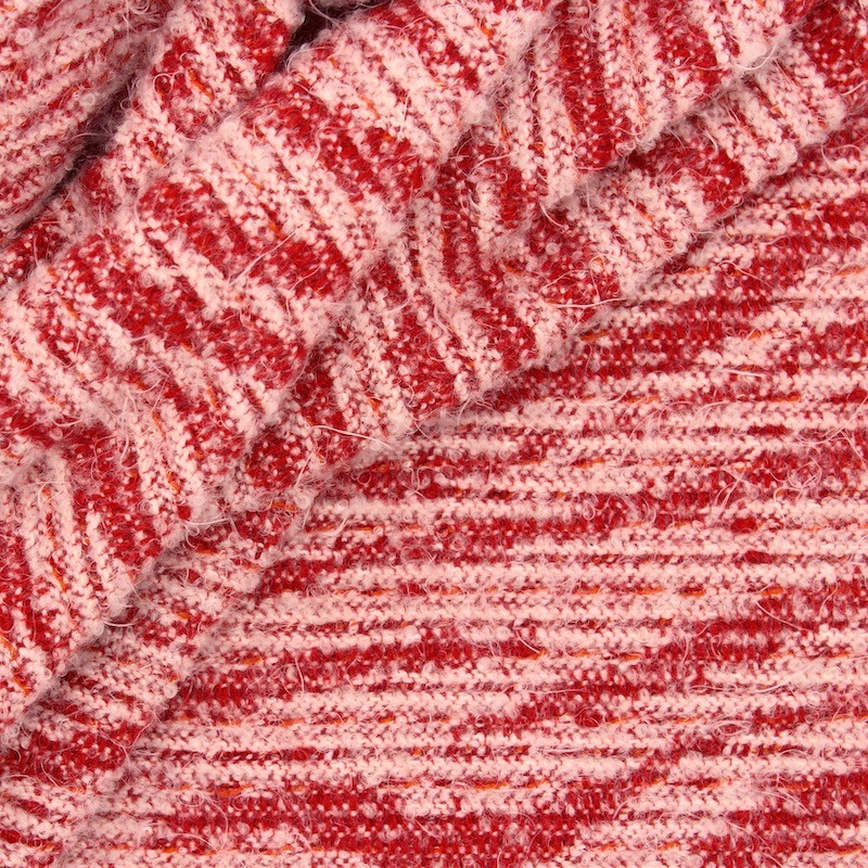 Wool fabric with zebra pattern - red