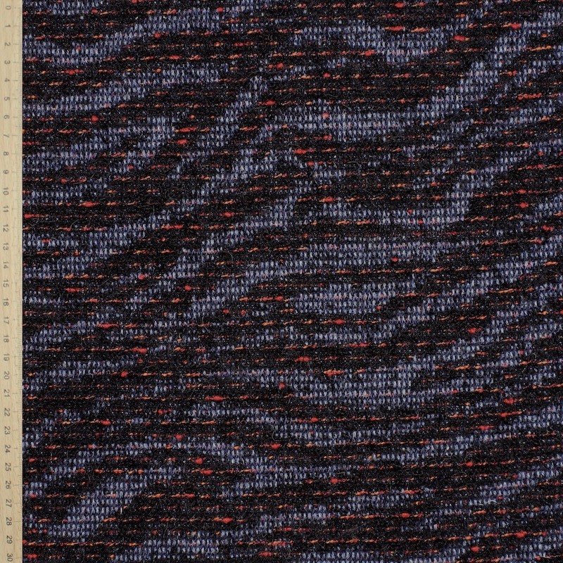 Tissu en laine motif zèbre bleu