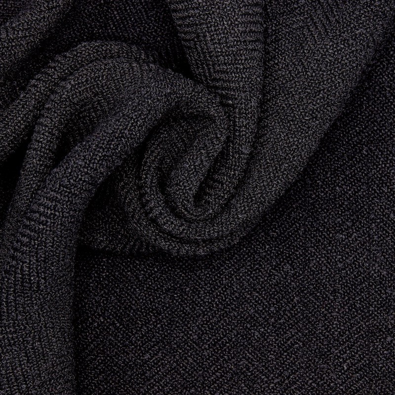 Fabric with curls and herringbone pattern - black 