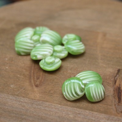 Rectangle resin button - green and white