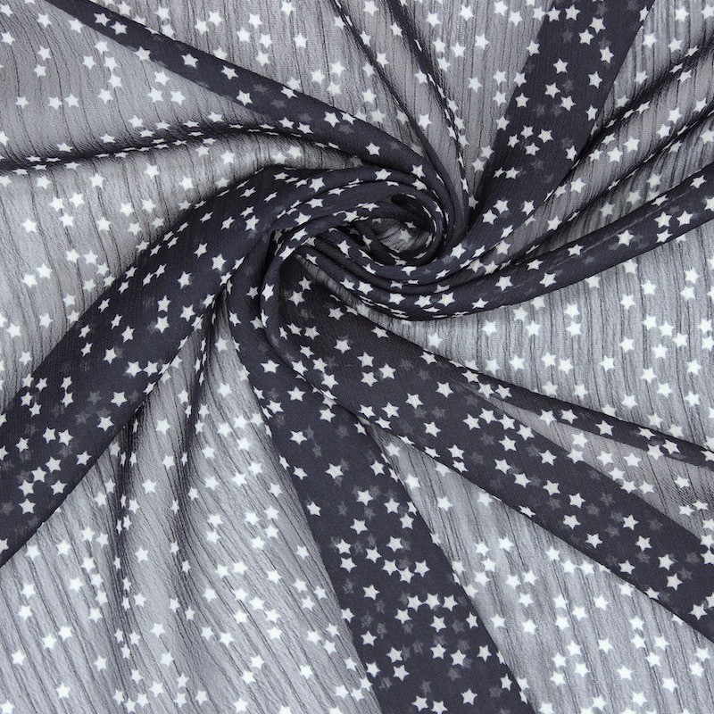 Fabric in polyester - black and white 