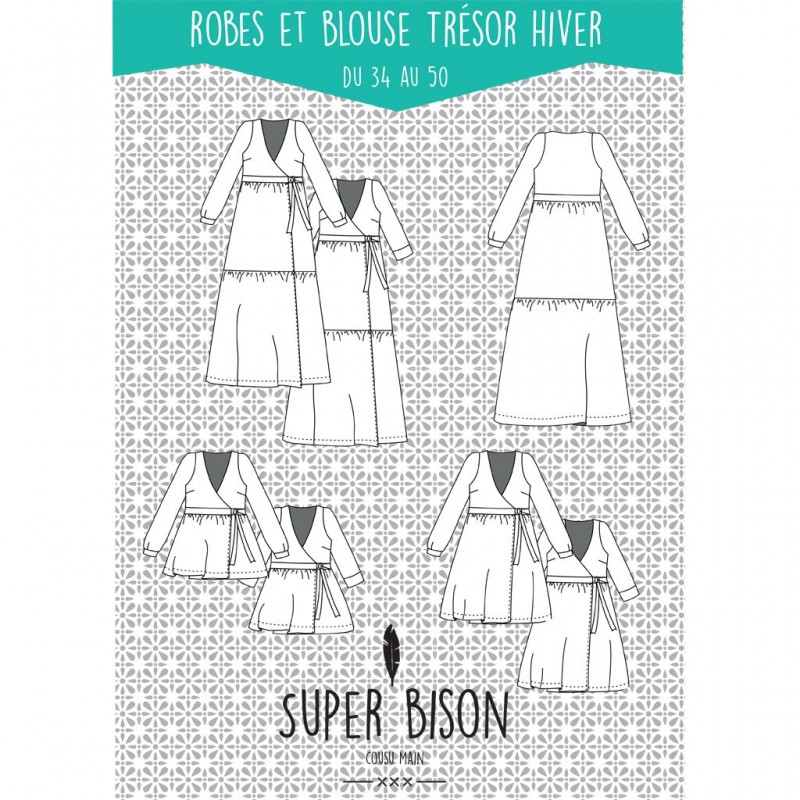 Patroon Trésor jurk en bloes 34-50