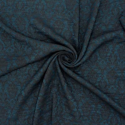 Extensible satined jacquard fabric