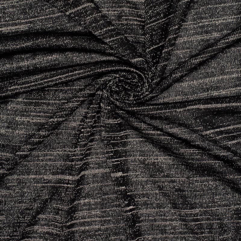 Knit fabric silver fantasy thread