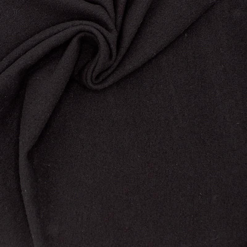 Apparel fabric in wool - black