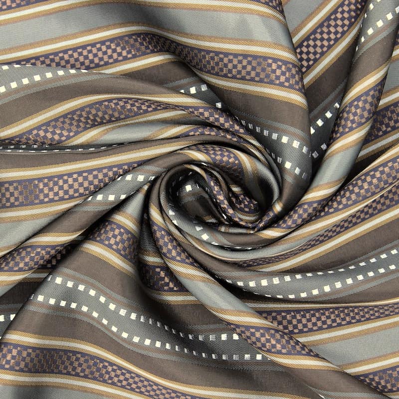 Satined jacquard lining with stripes