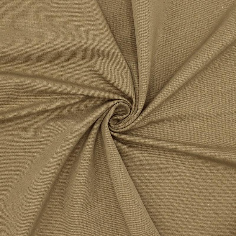 Tissu en coton sergé stretch taupe