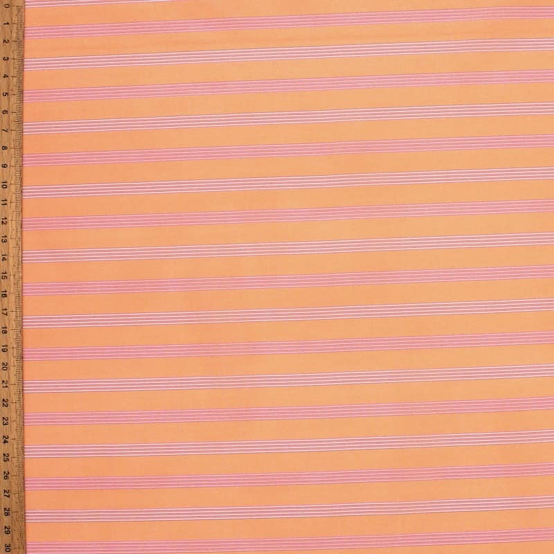 Satined lining fabric with stripes