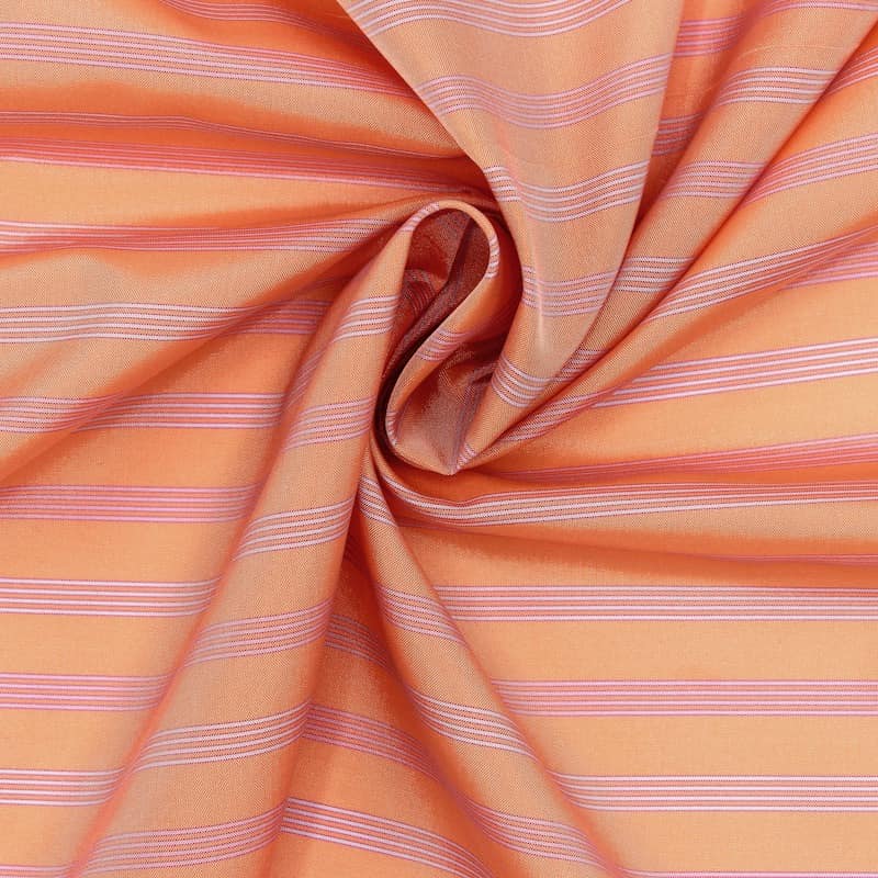 Satined lining fabric with stripes