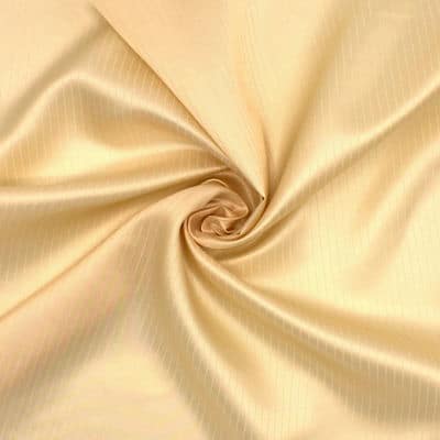 Satined jacquard lining fabric with stripes - beige