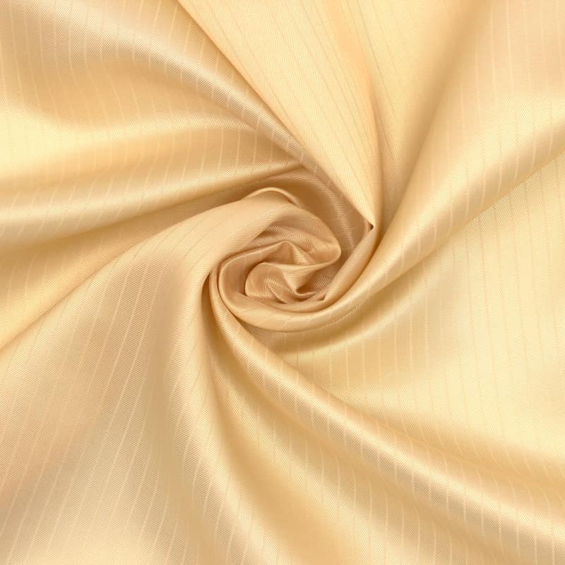 Satined jacquard lining fabric with stripes - beige