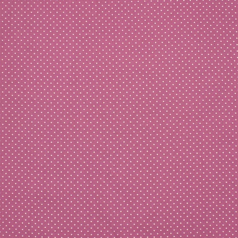 Tissu en coton à pois sur fond rose balai
