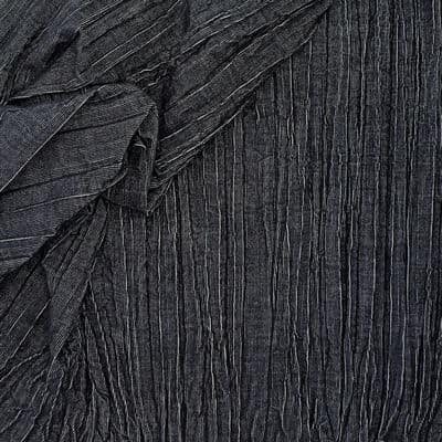 Crumpled extensible velvet - black