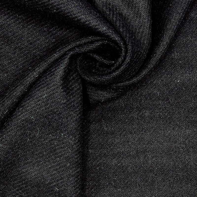 Tissu en laine souple noire