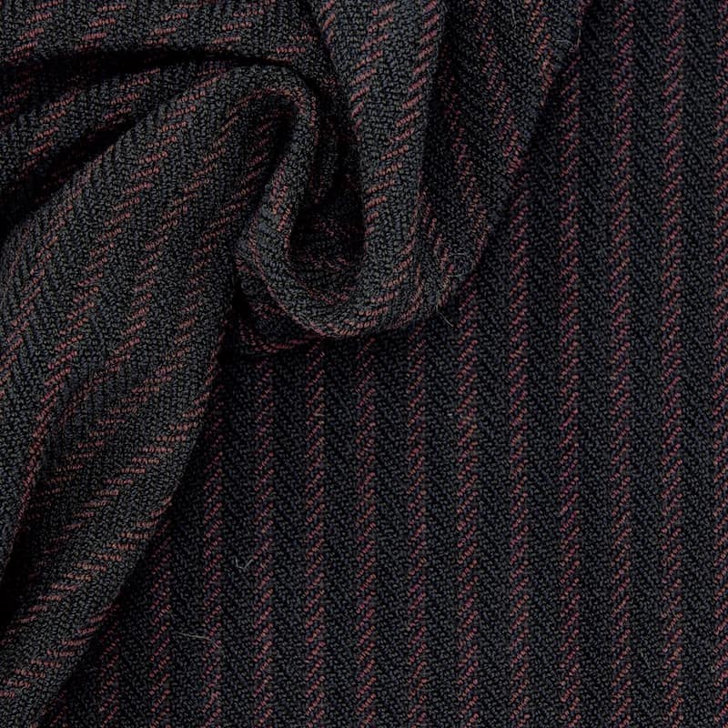 Tissu laine petites bouclettes et chevrons