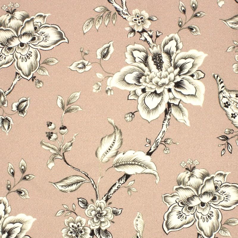 Braided cloth with flower print -  blush pink