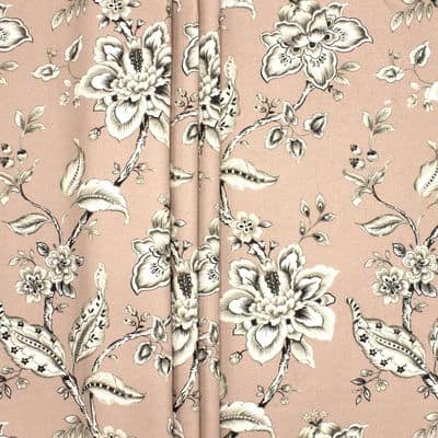 Braided cloth with flower print -  blush pink