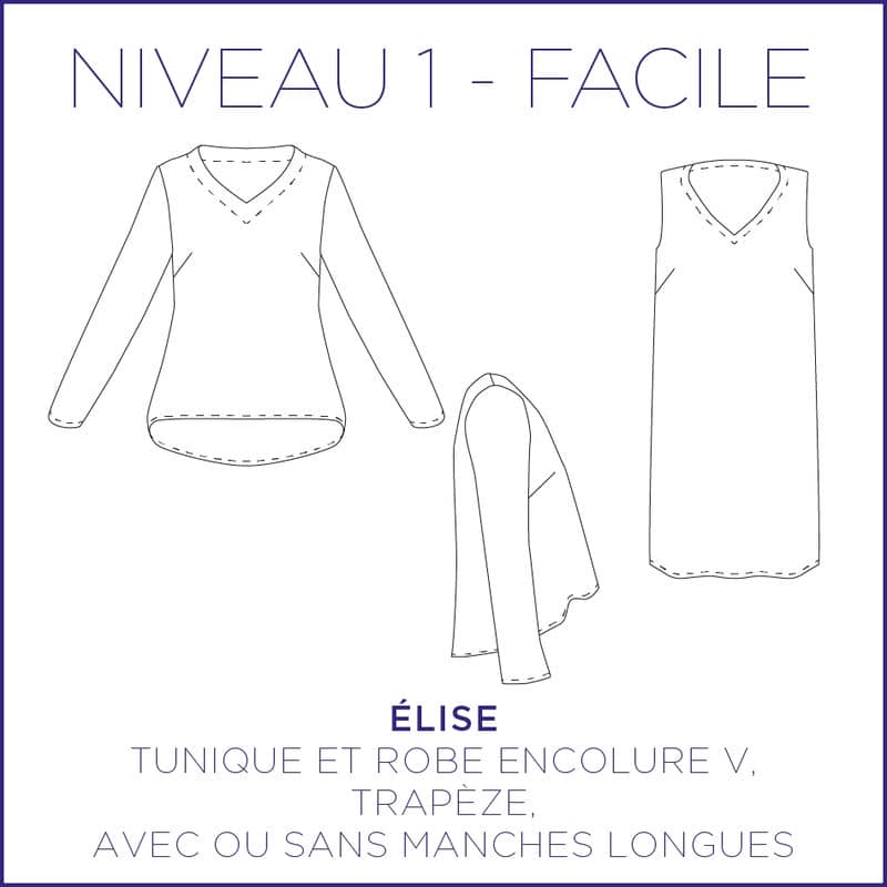 Pattern women tunique and dress Elise