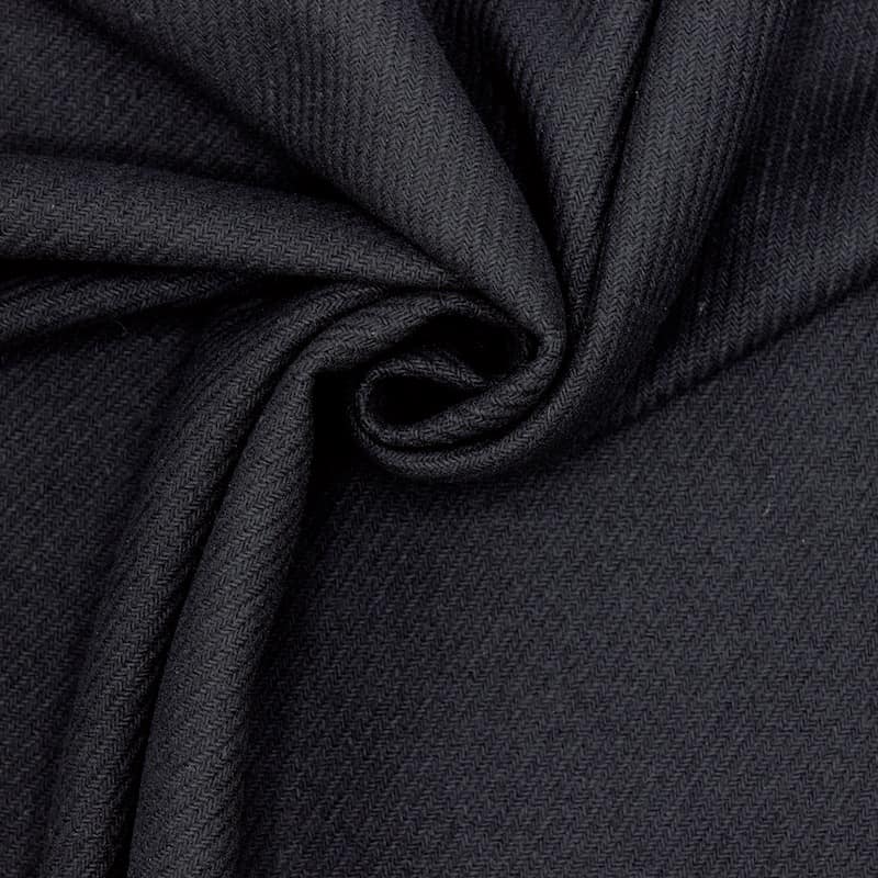 Tissu en laine noire