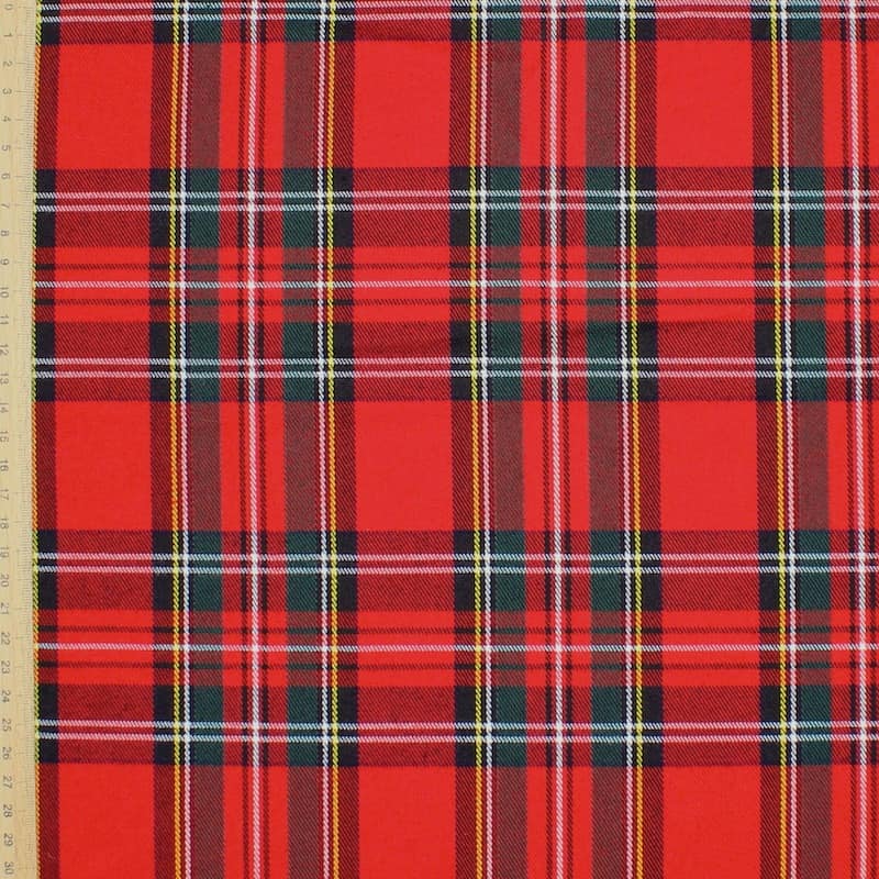 Polyester fabric with Scottish tartan