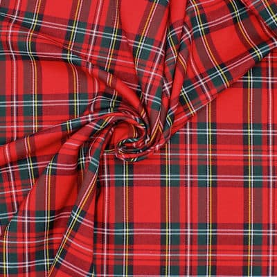 Polyester fabric with Scottish tartan
