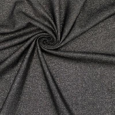 Tissu noir avec fil lurex argenté