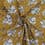 Cretonne met bloemenmotief - mosterdgeel achtergrond