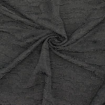 Tissu vestimentaire noir à rayures