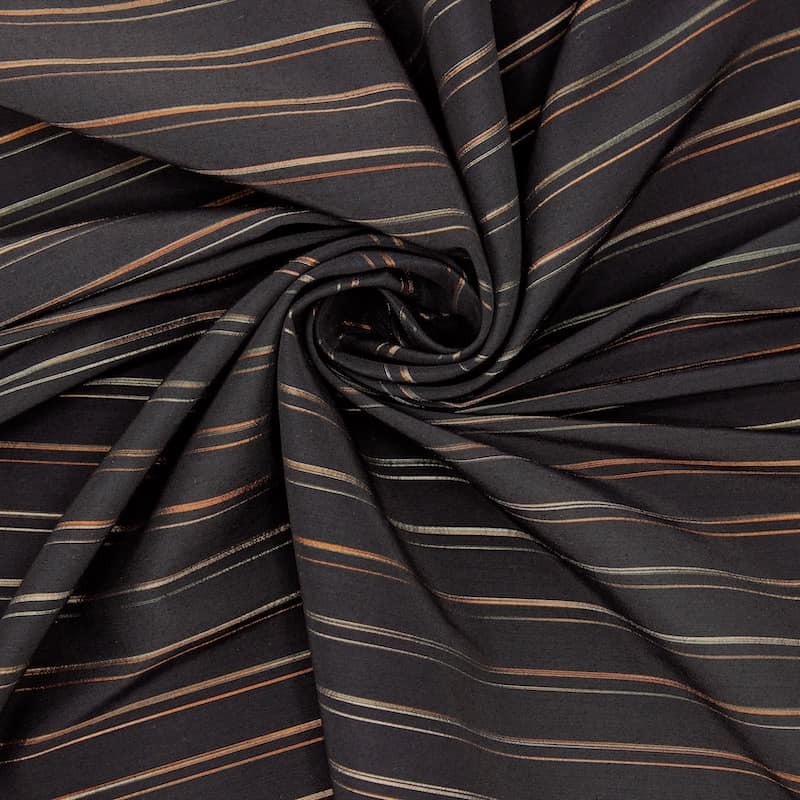 Striped apparel fabric - black