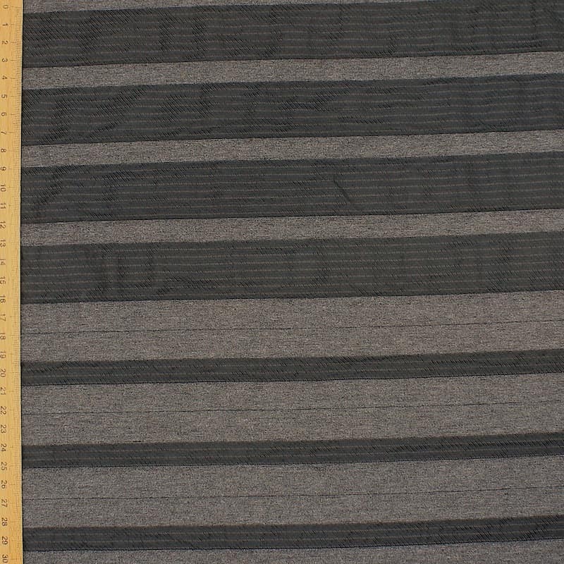 Striped apparel fabric - grey