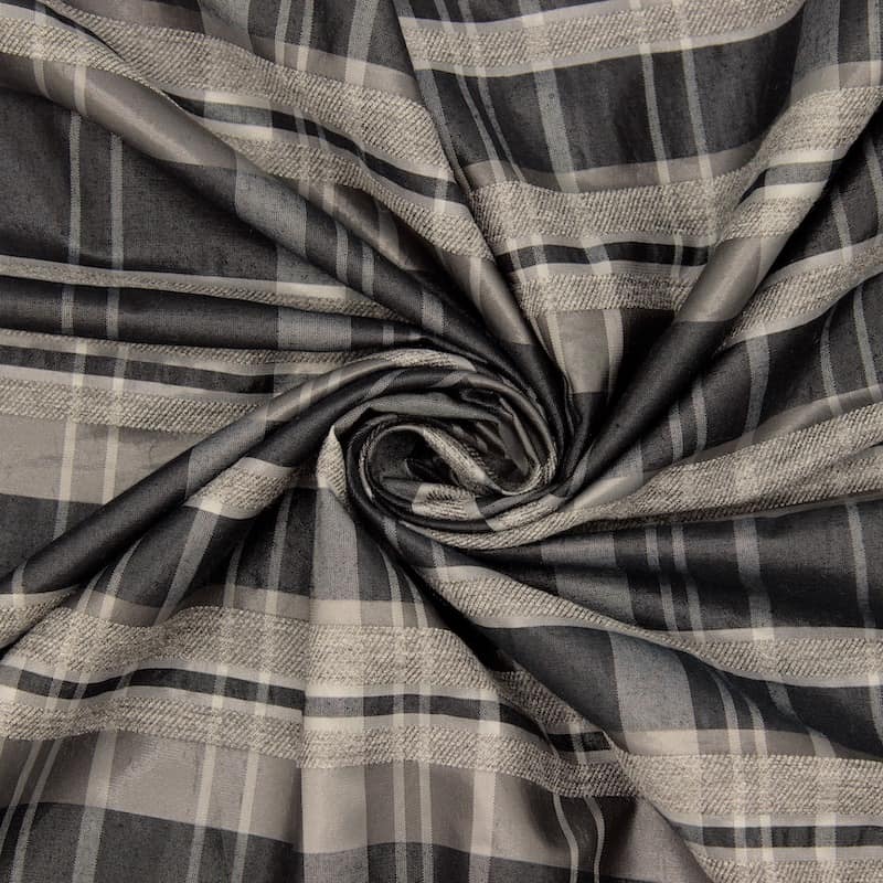 Tissu gris et noir à carreaux