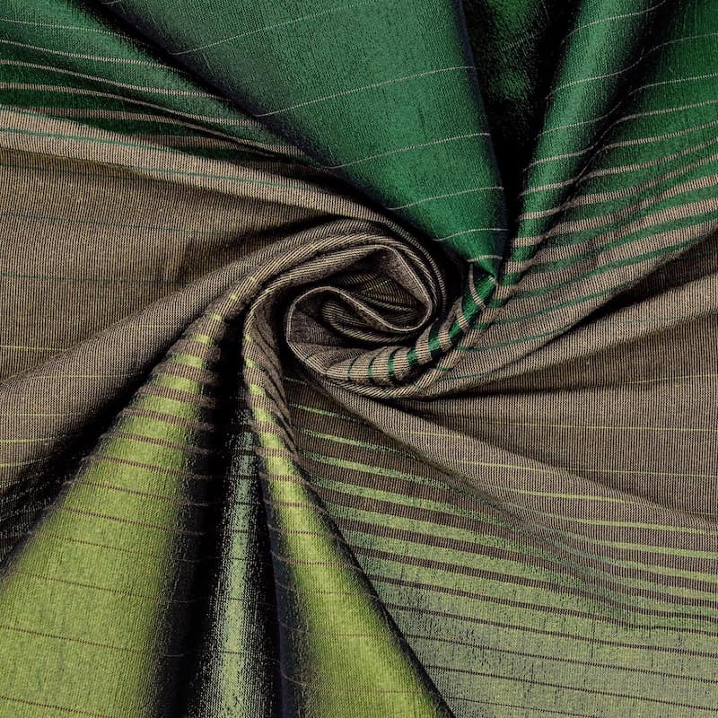 Tissu polyester vert à rayures