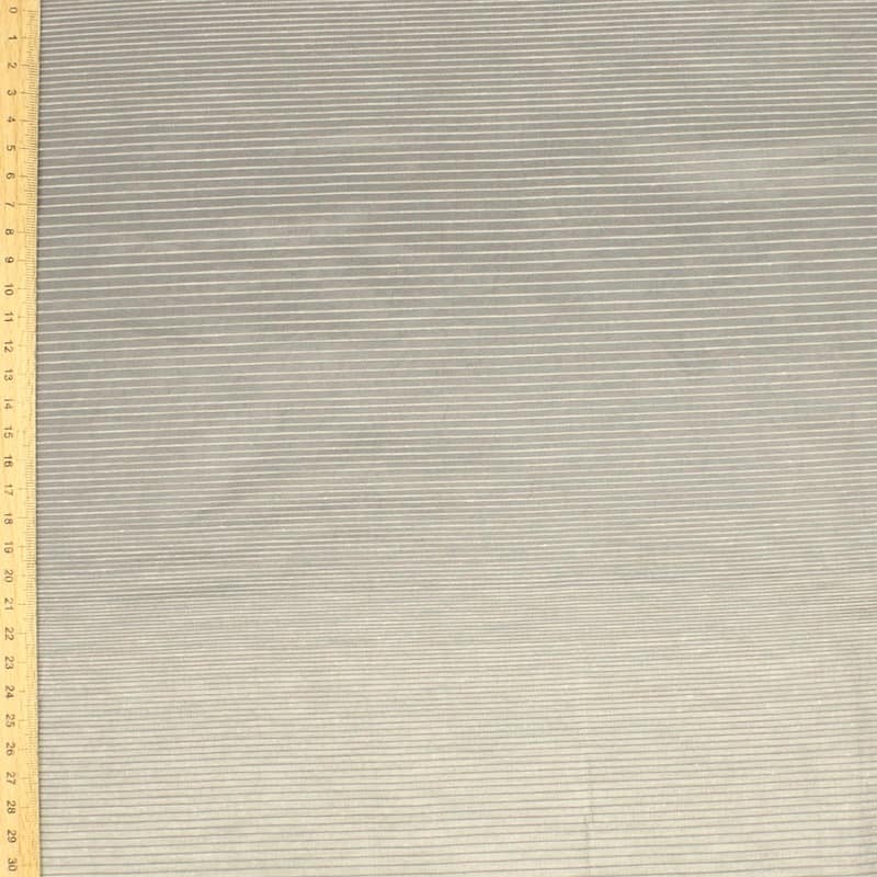 Tissu polyester gris à rayures