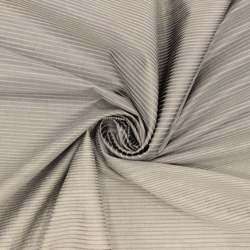 Striped polyester fabric - grey