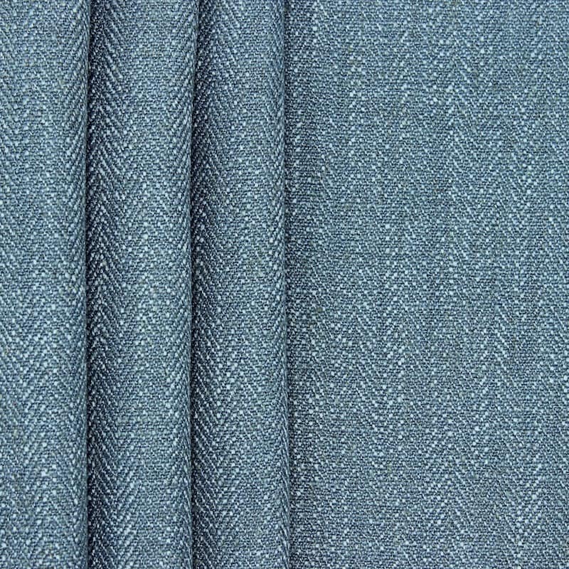 Double-sided fabric with linen aspect - denim blue
