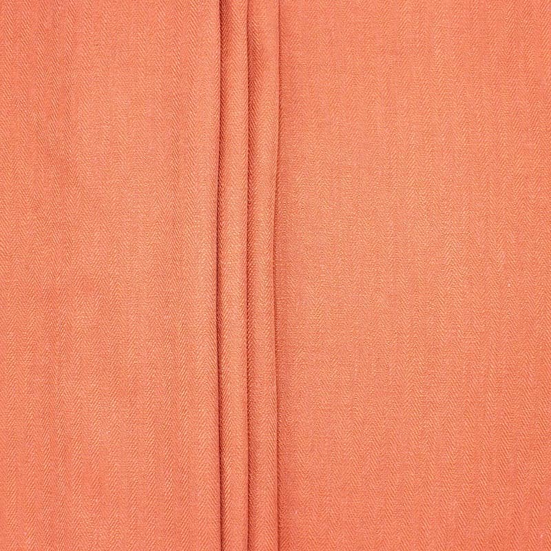 Double-sided fabric with linen aspect - coral