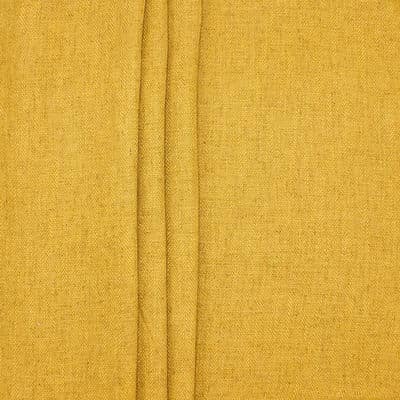 Double-sided fabric with linen aspect - mustard yellow