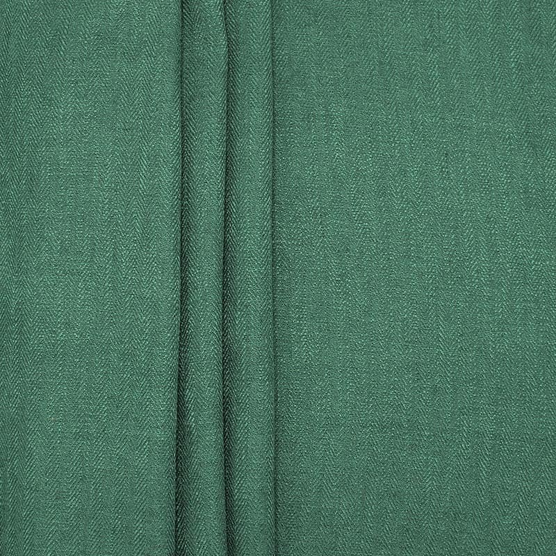 Double-sided fabric with linen aspect - bottle green
