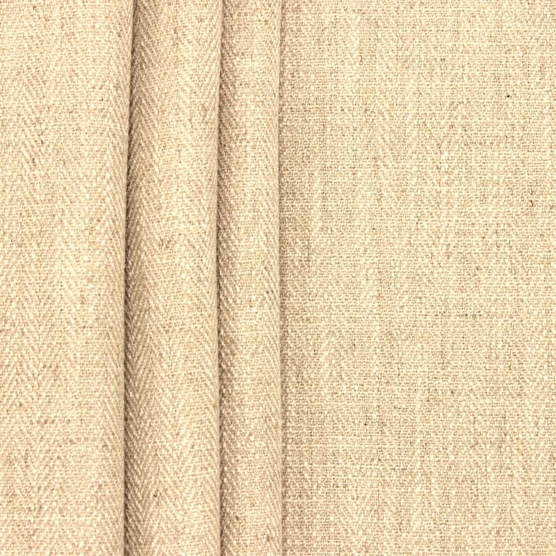 Double-sided fabric with linen aspect - light beige