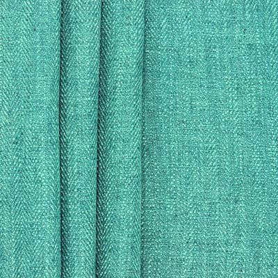 Tweezijdig stof met linnen aspect - eendblauw