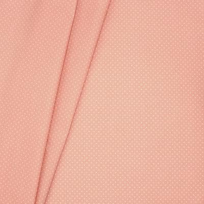 Coated cotton with dots - pink background