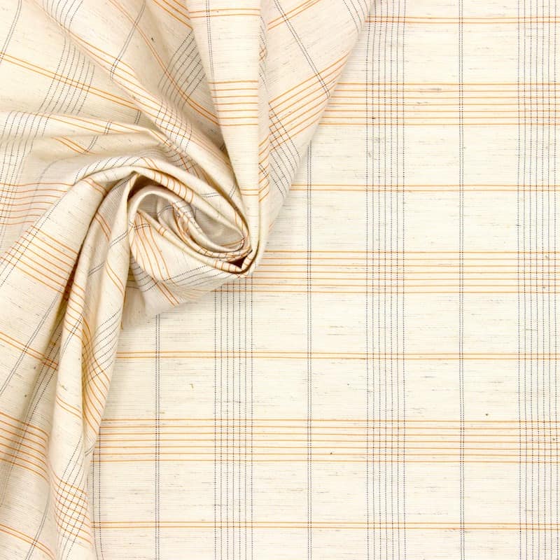 Checkerd fabric with ecru background