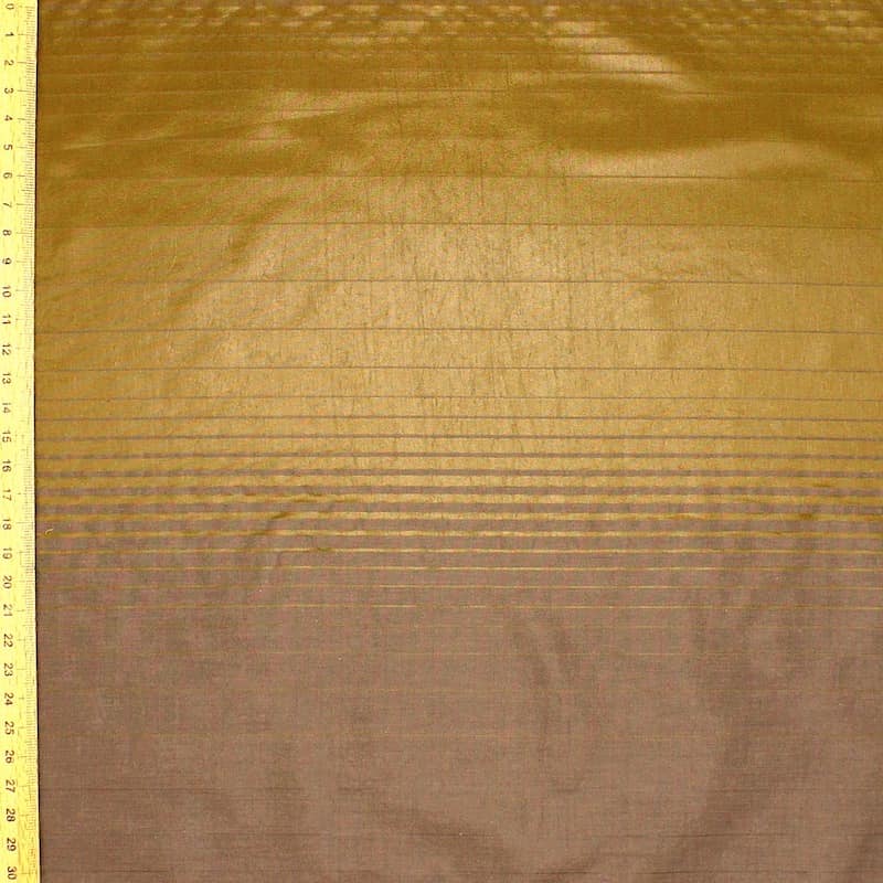 Striped fabric - brown and ochre