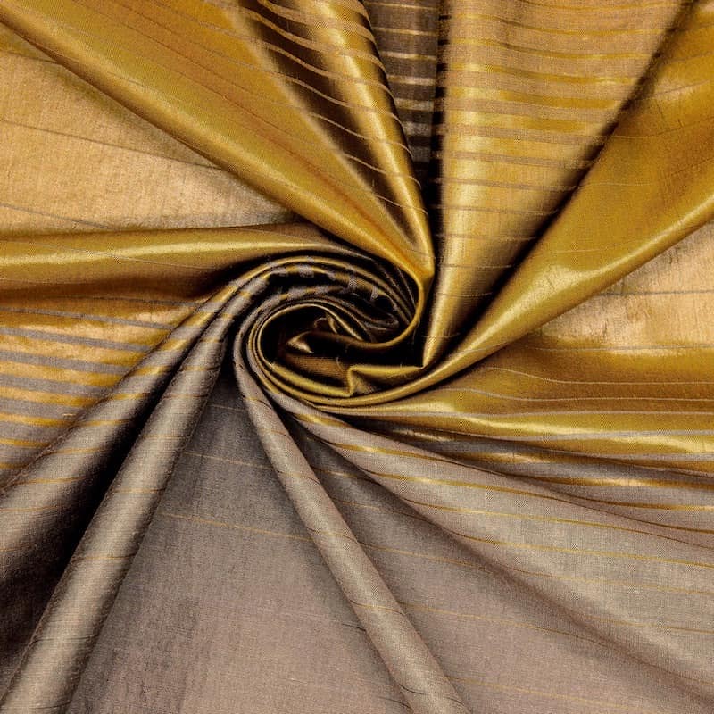 Striped fabric - brown and ochre