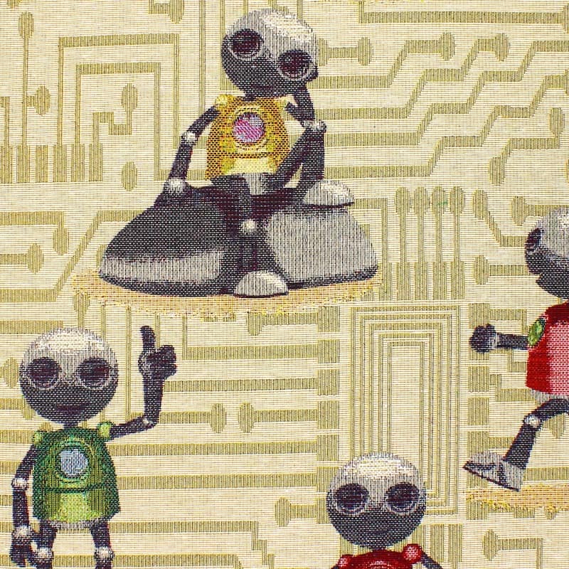 Goblin upholstery fabric with robot
