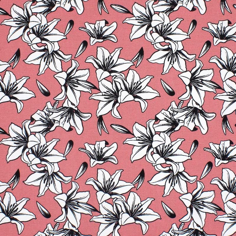 Cotton with flower print - pink