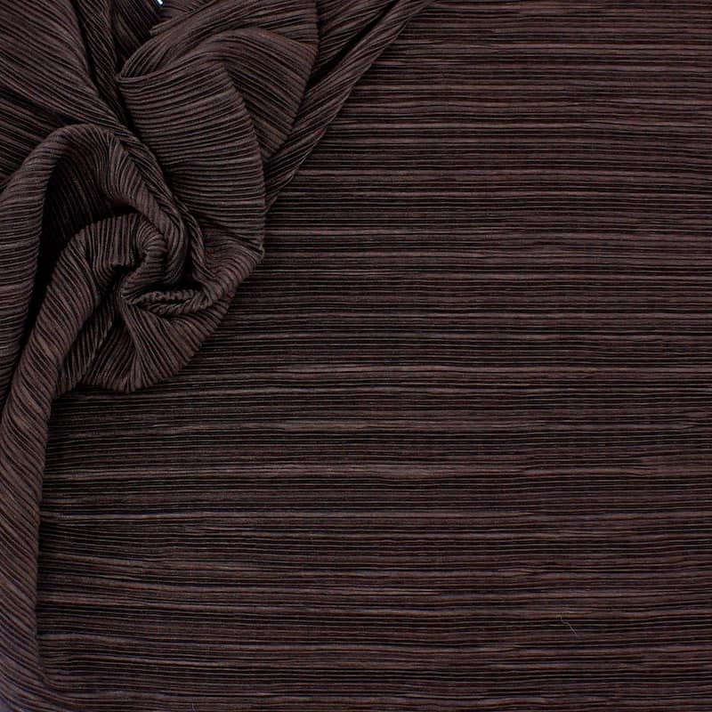 Pleated knit fabric - brown