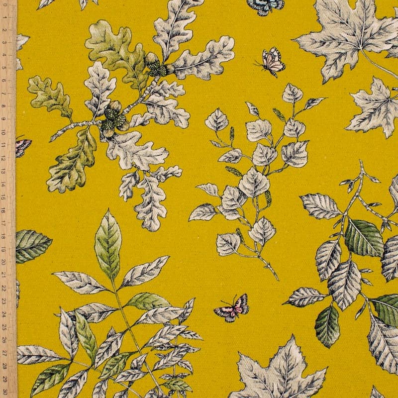 Braided cloth printed with flowers and butterflies