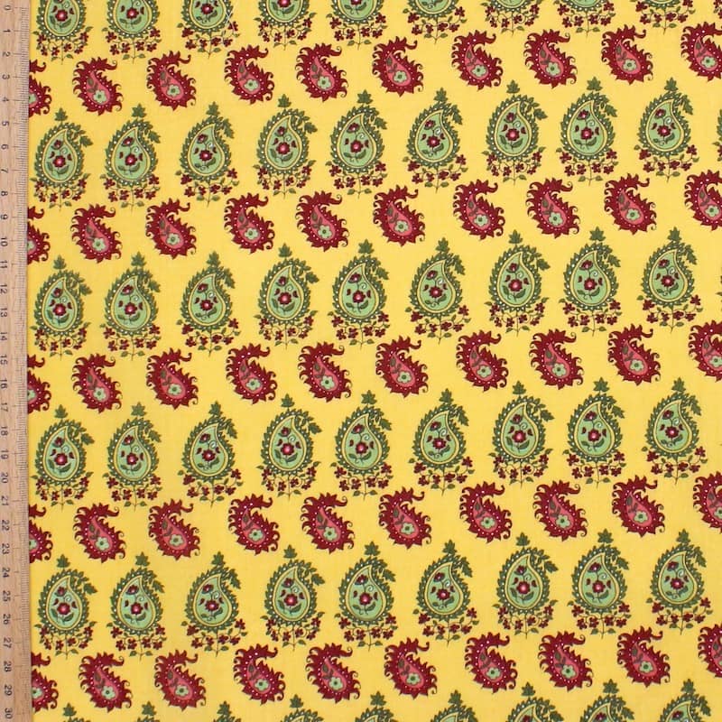 Cotton with floral pattern - yellow